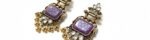 Dangler Earrings Antique Gold Finish Purple Kundan for Women | Traditional Artificial Statement Jewellery - Image 3