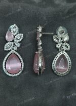 Luxury AD Earings pink teardrop crystal anti tarnish party wear earrings for women