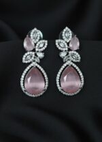 Luxury AD Earings pink teardrop crystal anti tarnish party wear earrings for women